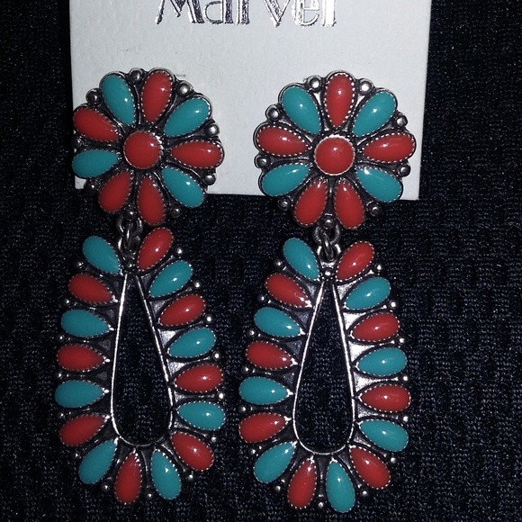 Western Drop Dangle Teardrop Earrings - Picture 1 of 2